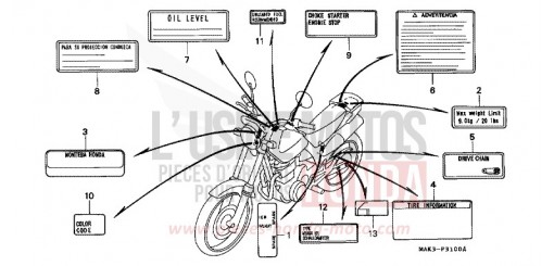 CAUTION LABEL SLR650W de 1998